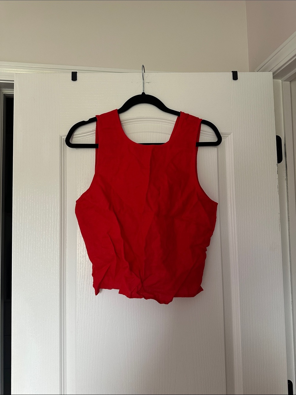 Madewell Bright Red Scoop Neck Crop Tank